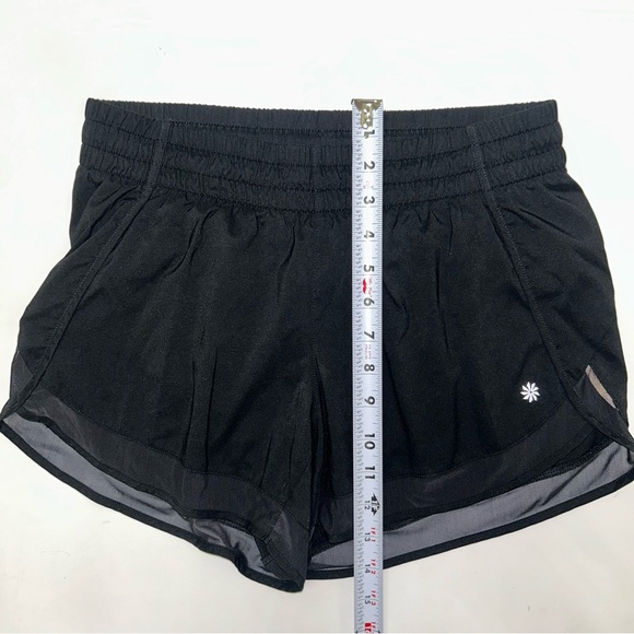 Athleta Momentum Racer Run Shorts S Black 4" Activewear Summer Wardrobe Staple - Picture 11 of 11